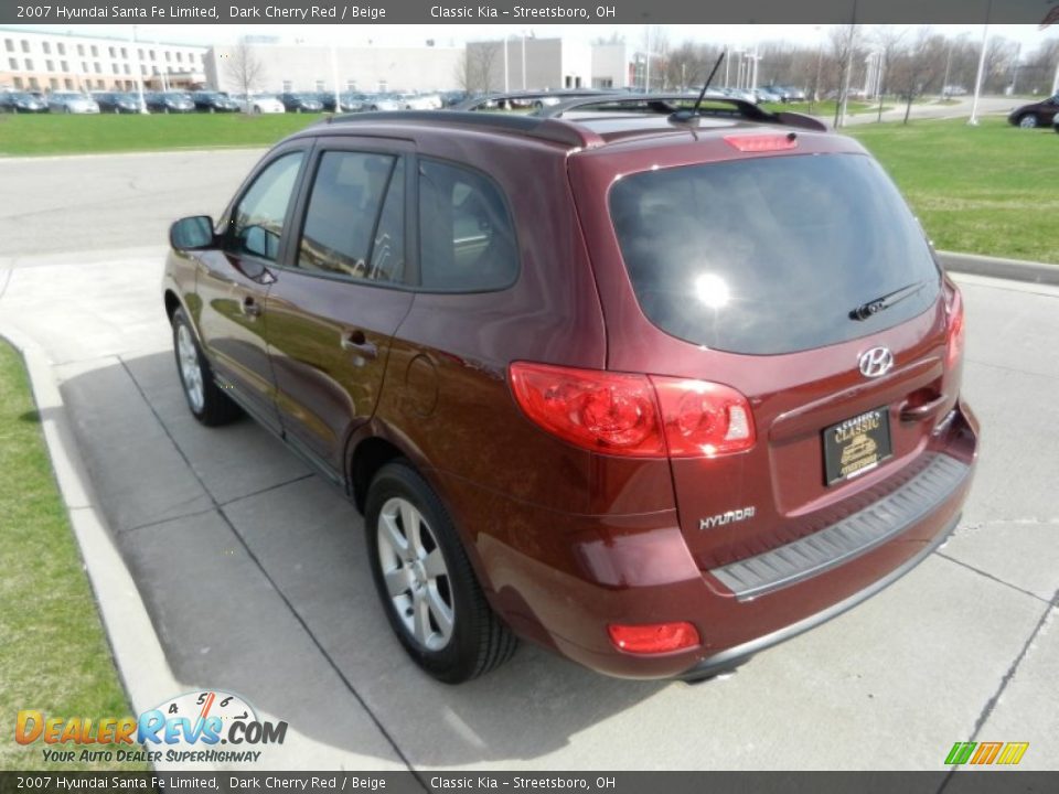 2007 Hyundai Santa Fe Limited Dark Cherry Red / Beige Photo #5