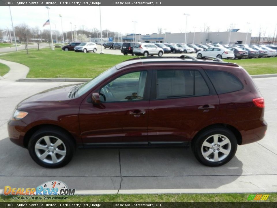 2007 Hyundai Santa Fe Limited Dark Cherry Red / Beige Photo #6