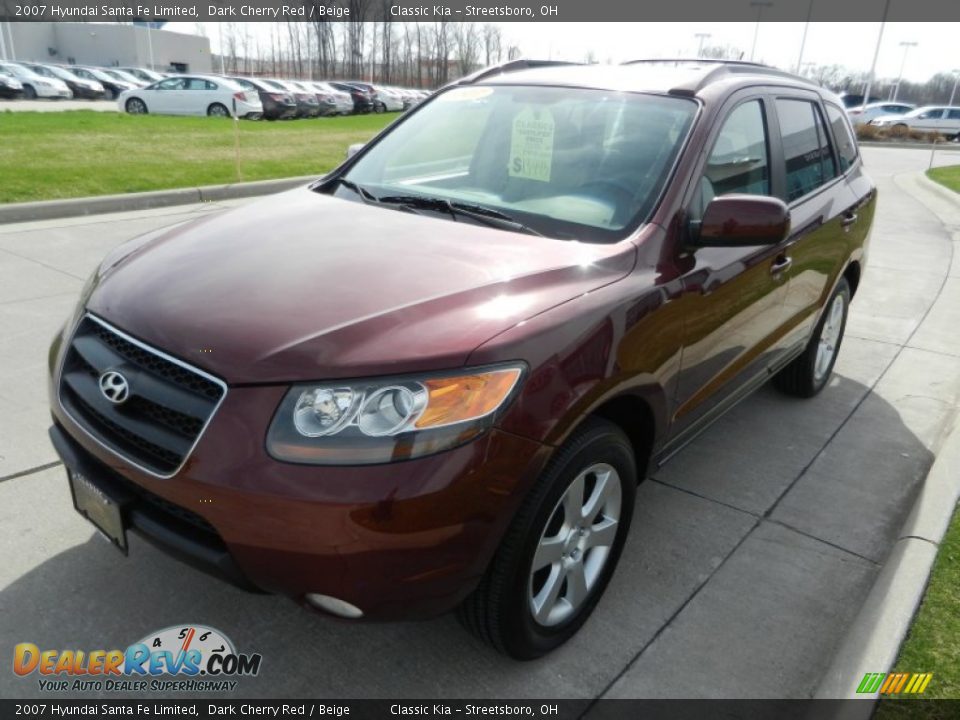 2007 Hyundai Santa Fe Limited Dark Cherry Red / Beige Photo #7