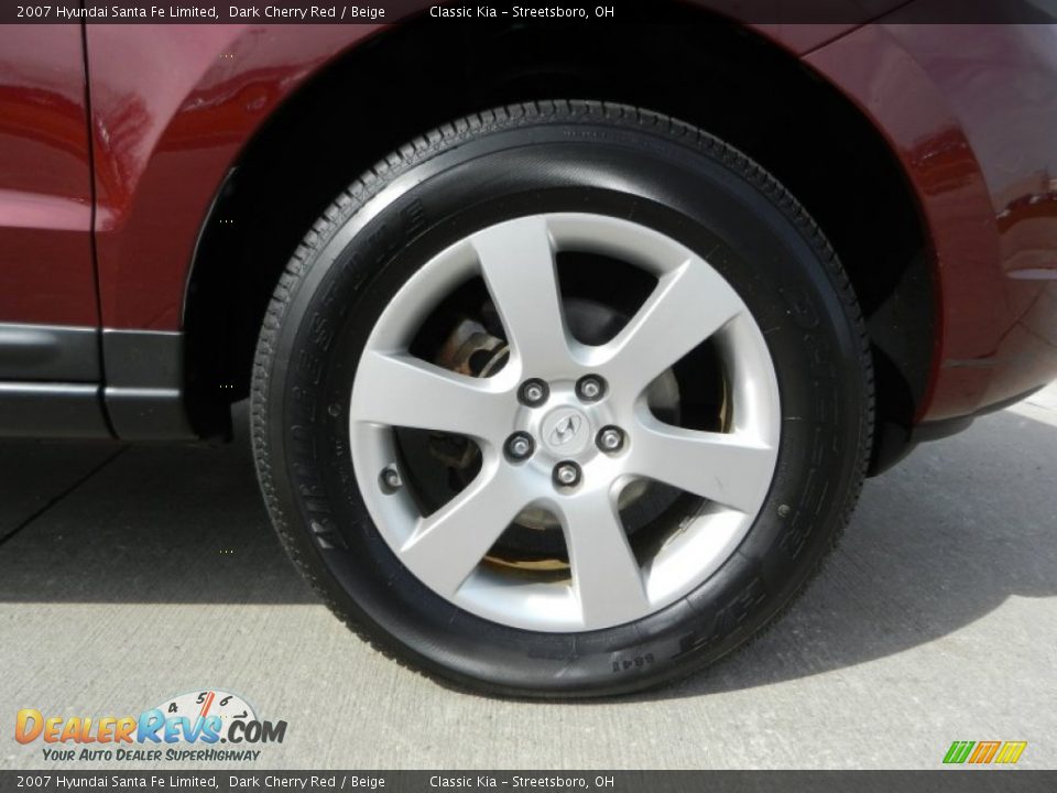 2007 Hyundai Santa Fe Limited Dark Cherry Red / Beige Photo #9