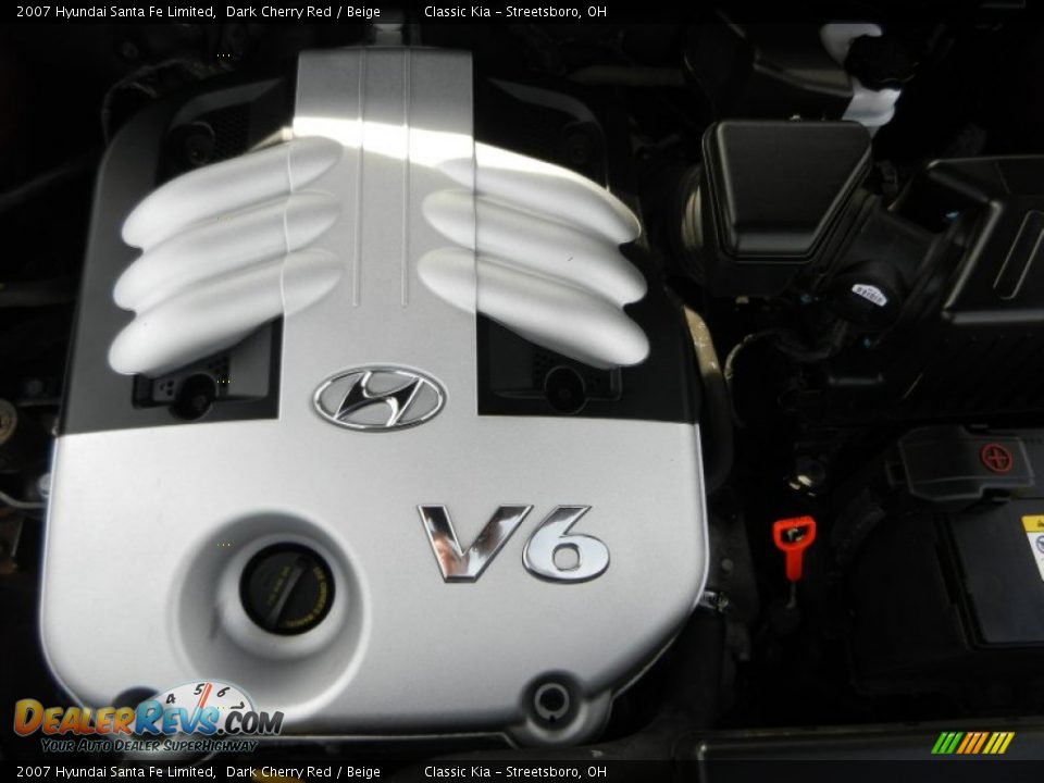 2007 Hyundai Santa Fe Limited Dark Cherry Red / Beige Photo #10