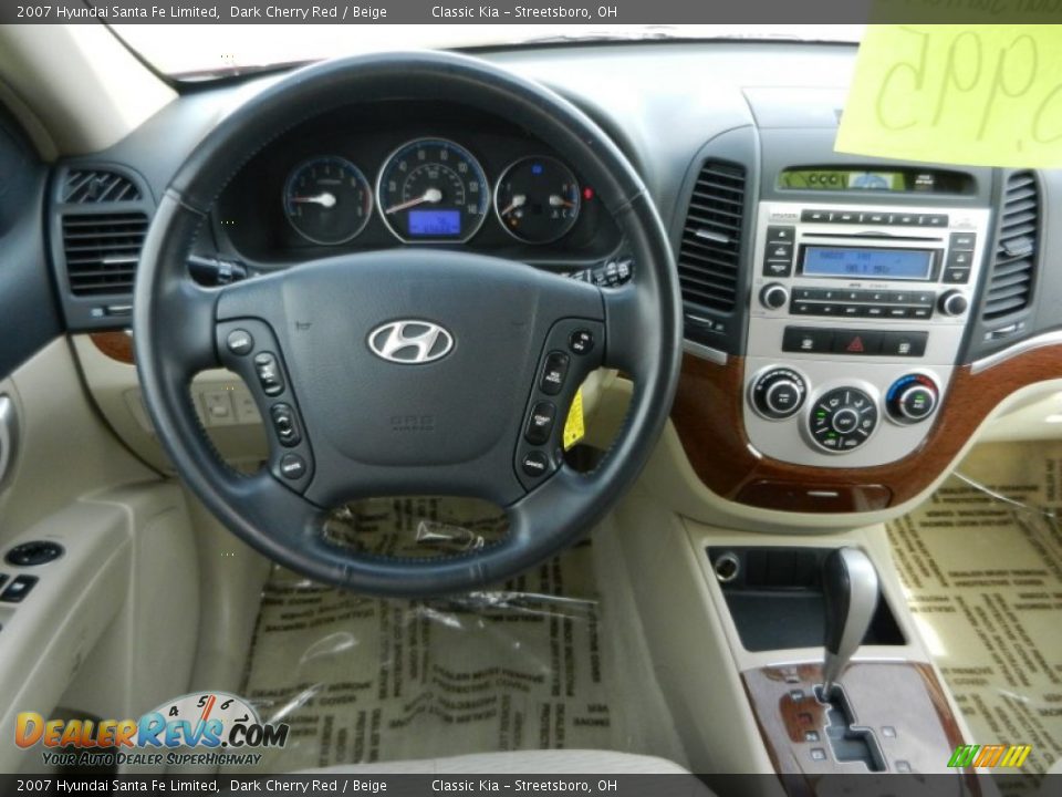 2007 Hyundai Santa Fe Limited Dark Cherry Red / Beige Photo #11