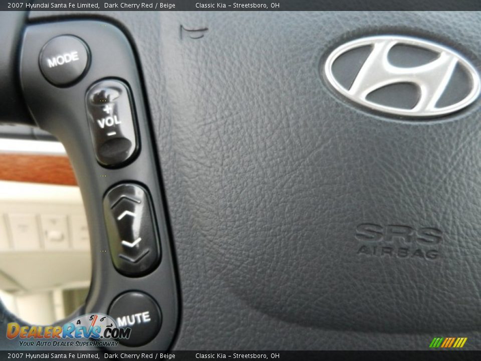 2007 Hyundai Santa Fe Limited Dark Cherry Red / Beige Photo #12