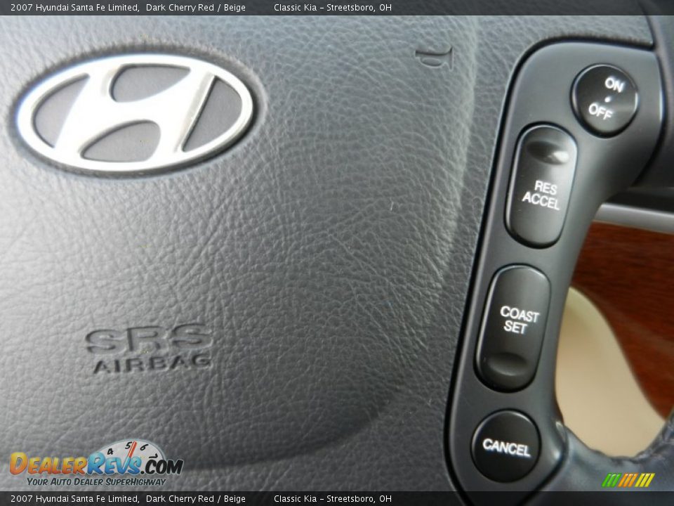 2007 Hyundai Santa Fe Limited Dark Cherry Red / Beige Photo #13