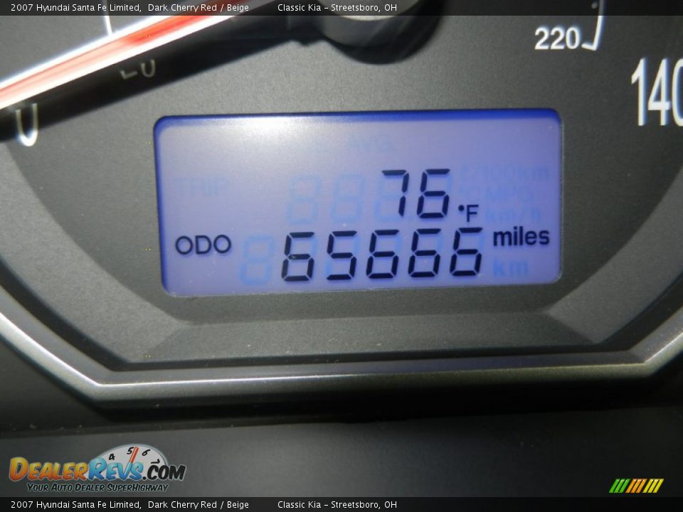 2007 Hyundai Santa Fe Limited Dark Cherry Red / Beige Photo #15