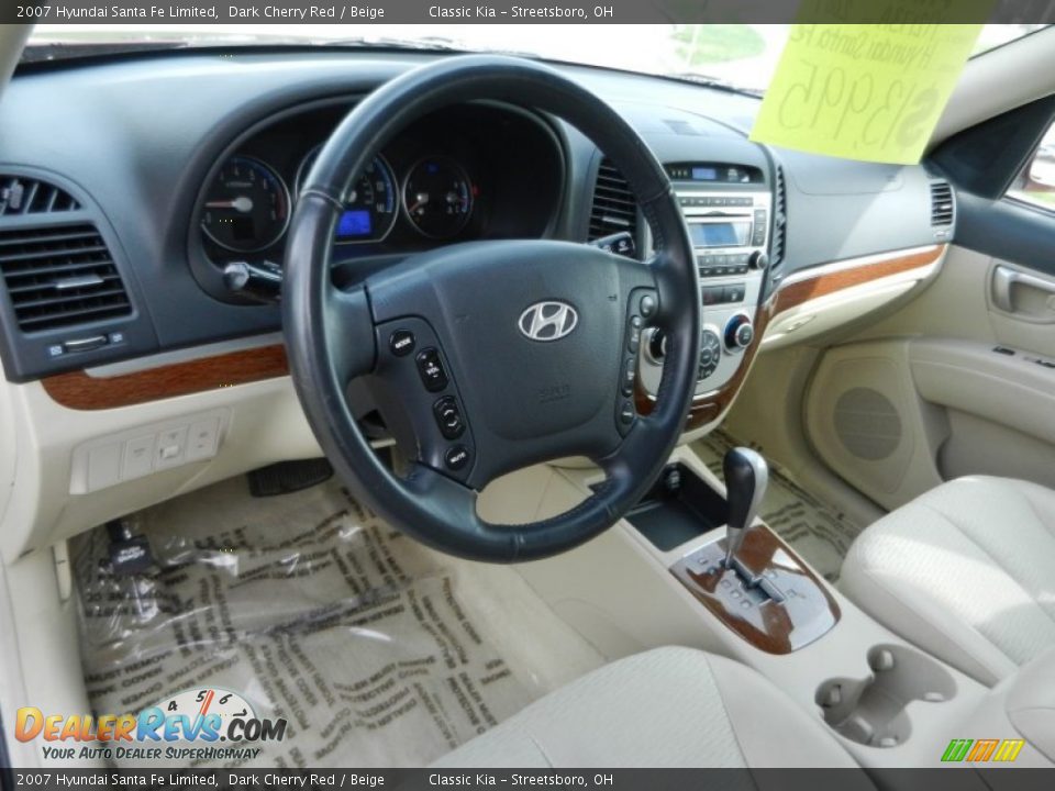 2007 Hyundai Santa Fe Limited Dark Cherry Red / Beige Photo #20
