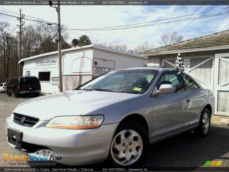 1999 Honda Accord EX-L Coupe Satin Silver Metallic / Charcoal Photo #3