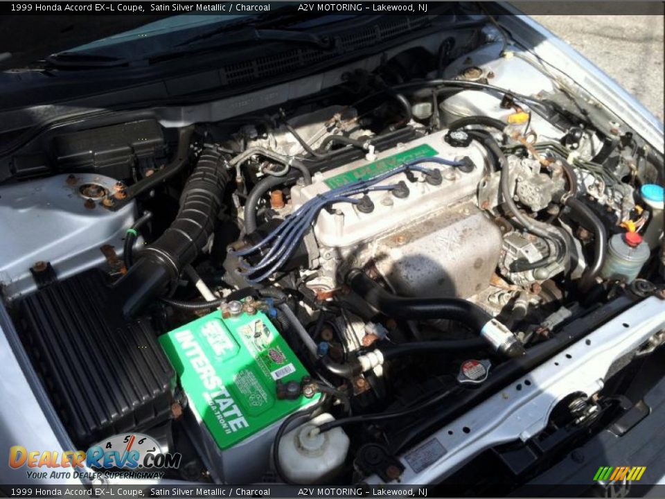 1999 Honda Accord EX-L Coupe Satin Silver Metallic / Charcoal Photo #14