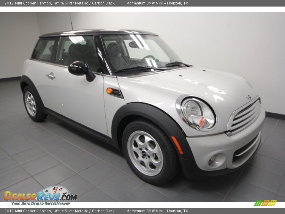 2012 Mini Cooper Hardtop White Silver Metallic / Carbon Black Photo #6