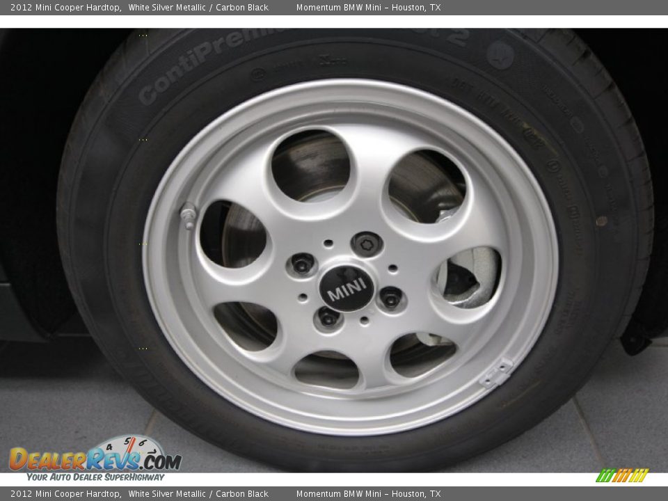2012 Mini Cooper Hardtop White Silver Metallic / Carbon Black Photo #7