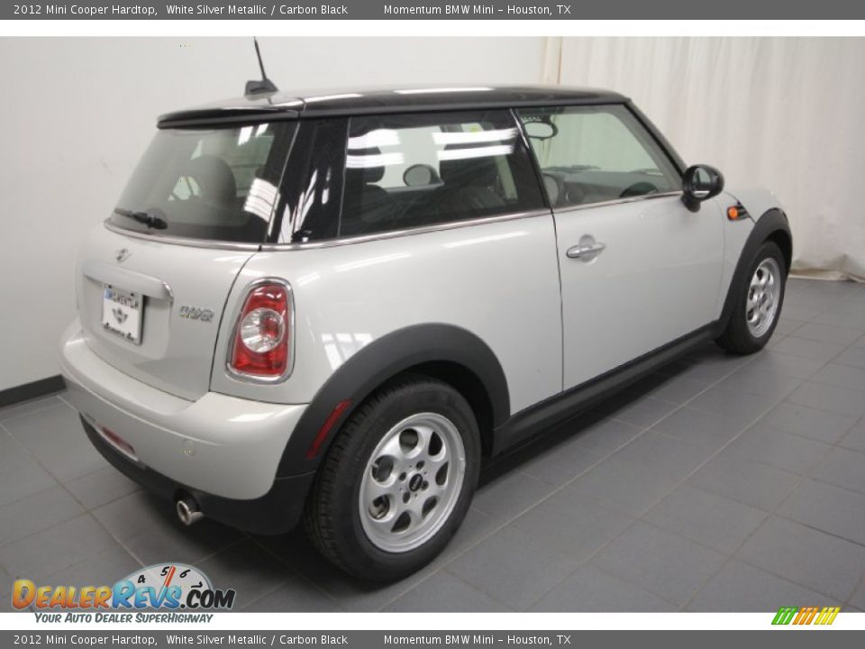 2012 Mini Cooper Hardtop White Silver Metallic / Carbon Black Photo #8