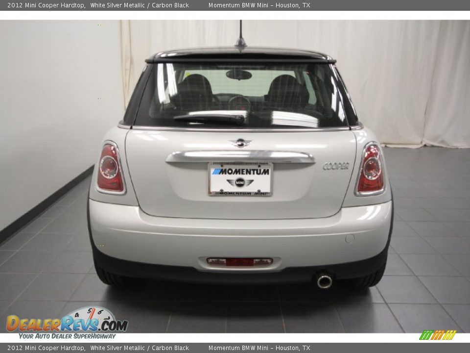 2012 Mini Cooper Hardtop White Silver Metallic / Carbon Black Photo #9
