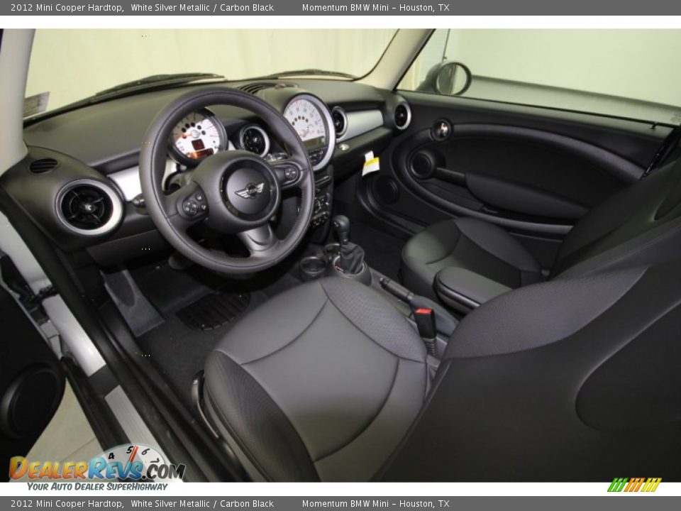 2012 Mini Cooper Hardtop White Silver Metallic / Carbon Black Photo #11