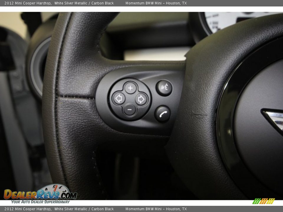 2012 Mini Cooper Hardtop White Silver Metallic / Carbon Black Photo #22
