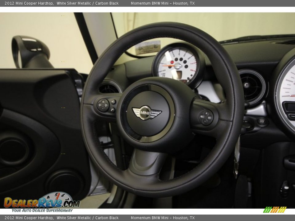 2012 Mini Cooper Hardtop White Silver Metallic / Carbon Black Photo #23