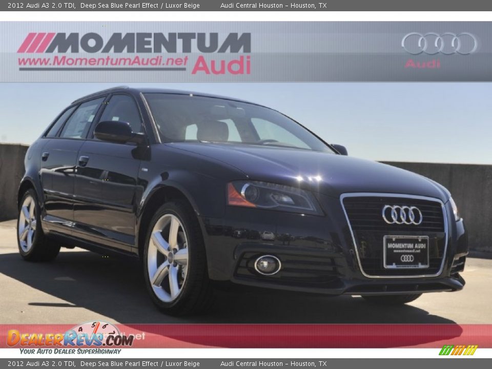 2012 Audi A3 2.0 TDI Deep Sea Blue Pearl Effect / Luxor Beige Photo #1