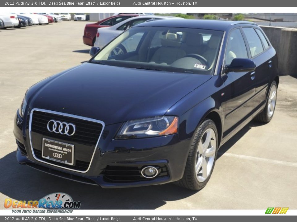 2012 Audi A3 2.0 TDI Deep Sea Blue Pearl Effect / Luxor Beige Photo #3