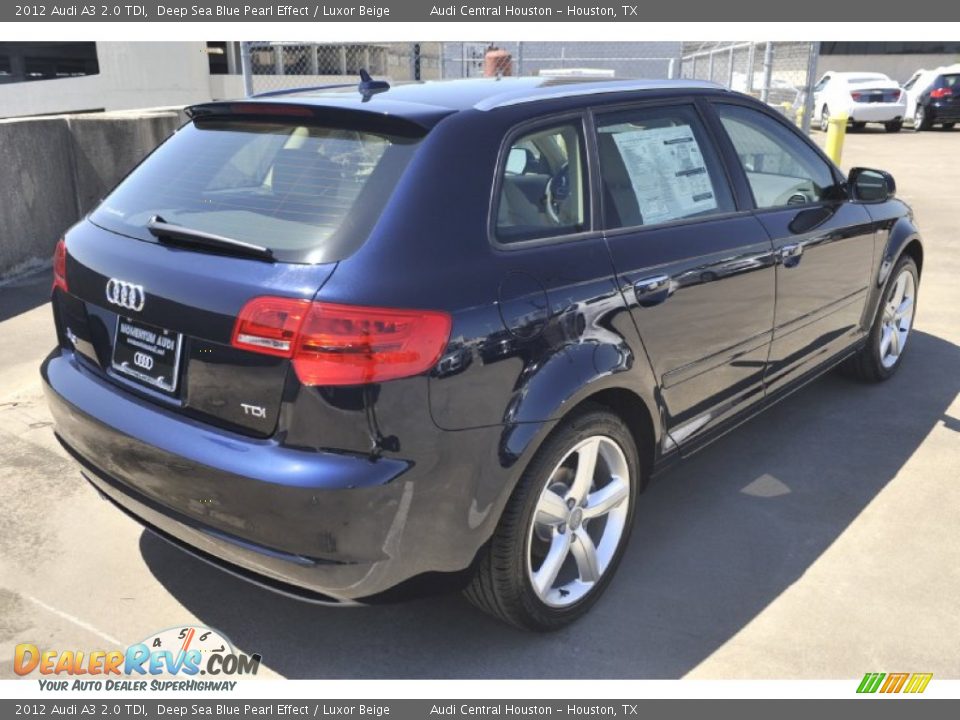 2012 Audi A3 2.0 TDI Deep Sea Blue Pearl Effect / Luxor Beige Photo #7