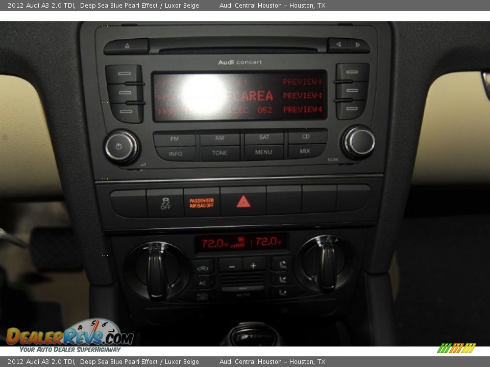 2012 Audi A3 2.0 TDI Deep Sea Blue Pearl Effect / Luxor Beige Photo #16