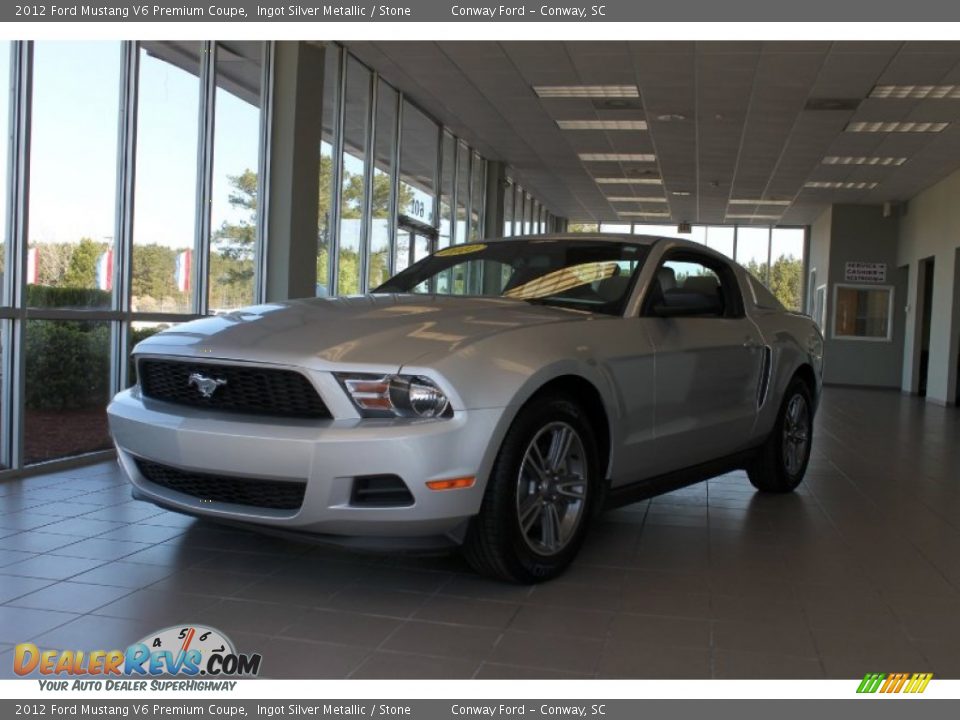 2012 Ford Mustang V6 Premium Coupe Ingot Silver Metallic / Stone Photo #1