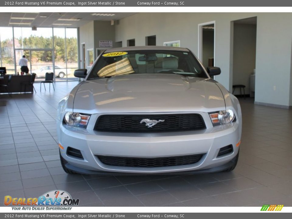 2012 Ford Mustang V6 Premium Coupe Ingot Silver Metallic / Stone Photo #2