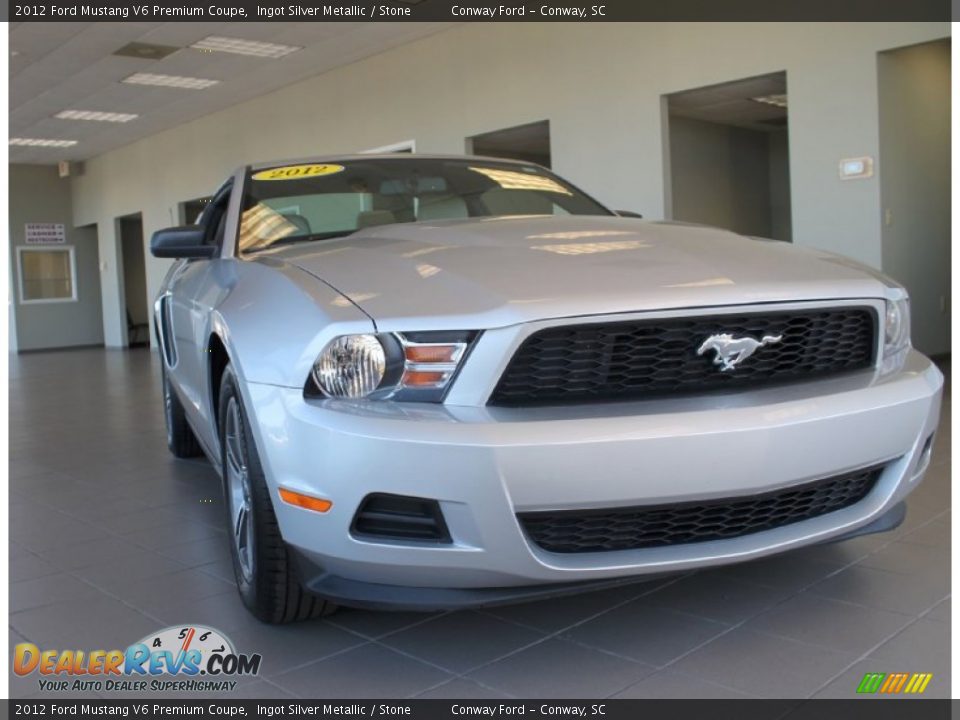 2012 Ford Mustang V6 Premium Coupe Ingot Silver Metallic / Stone Photo #3