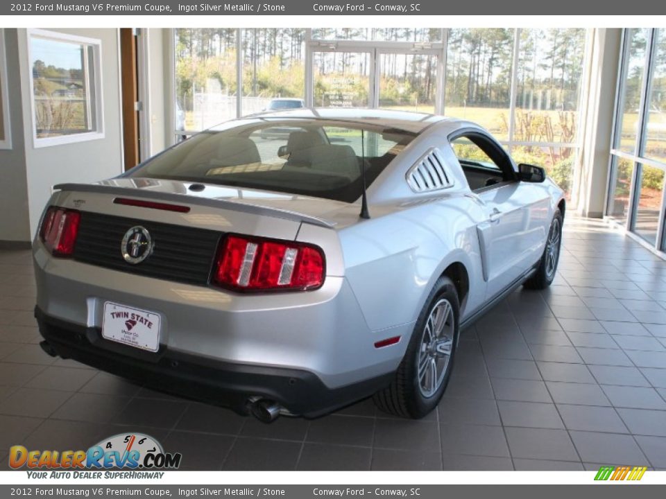 2012 Ford Mustang V6 Premium Coupe Ingot Silver Metallic / Stone Photo #5