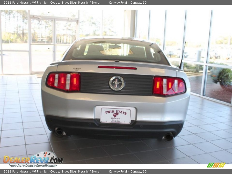 2012 Ford Mustang V6 Premium Coupe Ingot Silver Metallic / Stone Photo #6