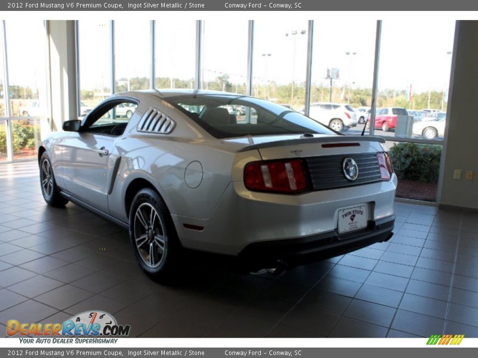 2012 Ford Mustang V6 Premium Coupe Ingot Silver Metallic / Stone Photo #7
