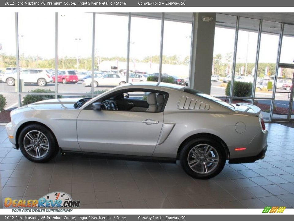 2012 Ford Mustang V6 Premium Coupe Ingot Silver Metallic / Stone Photo #8