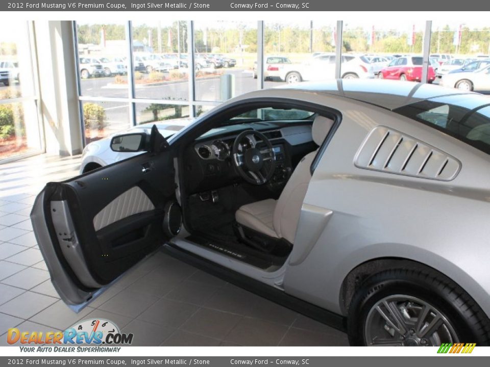 2012 Ford Mustang V6 Premium Coupe Ingot Silver Metallic / Stone Photo #11