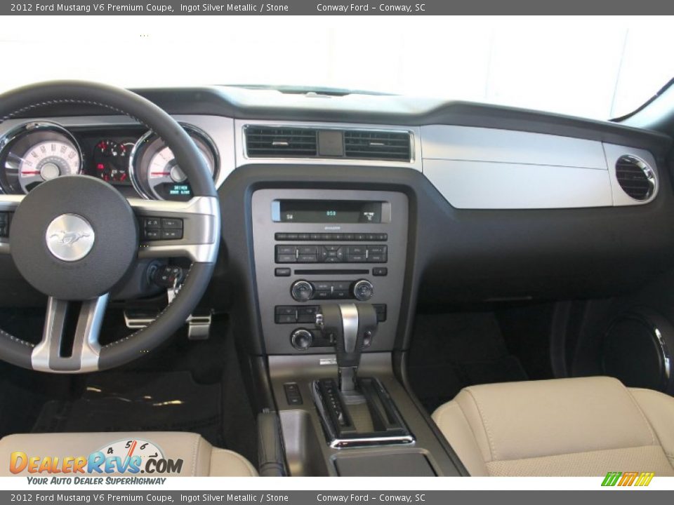 2012 Ford Mustang V6 Premium Coupe Ingot Silver Metallic / Stone Photo #15