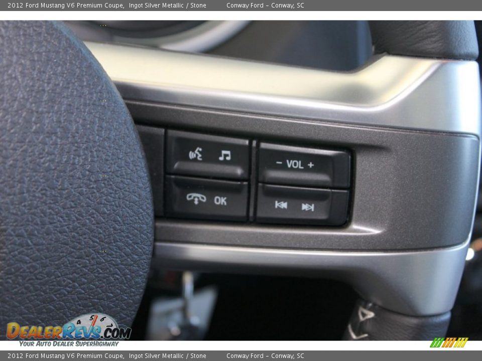 2012 Ford Mustang V6 Premium Coupe Ingot Silver Metallic / Stone Photo #25