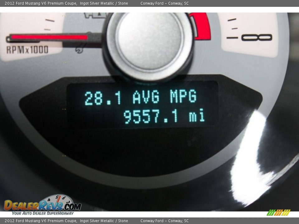 2012 Ford Mustang V6 Premium Coupe Ingot Silver Metallic / Stone Photo #27