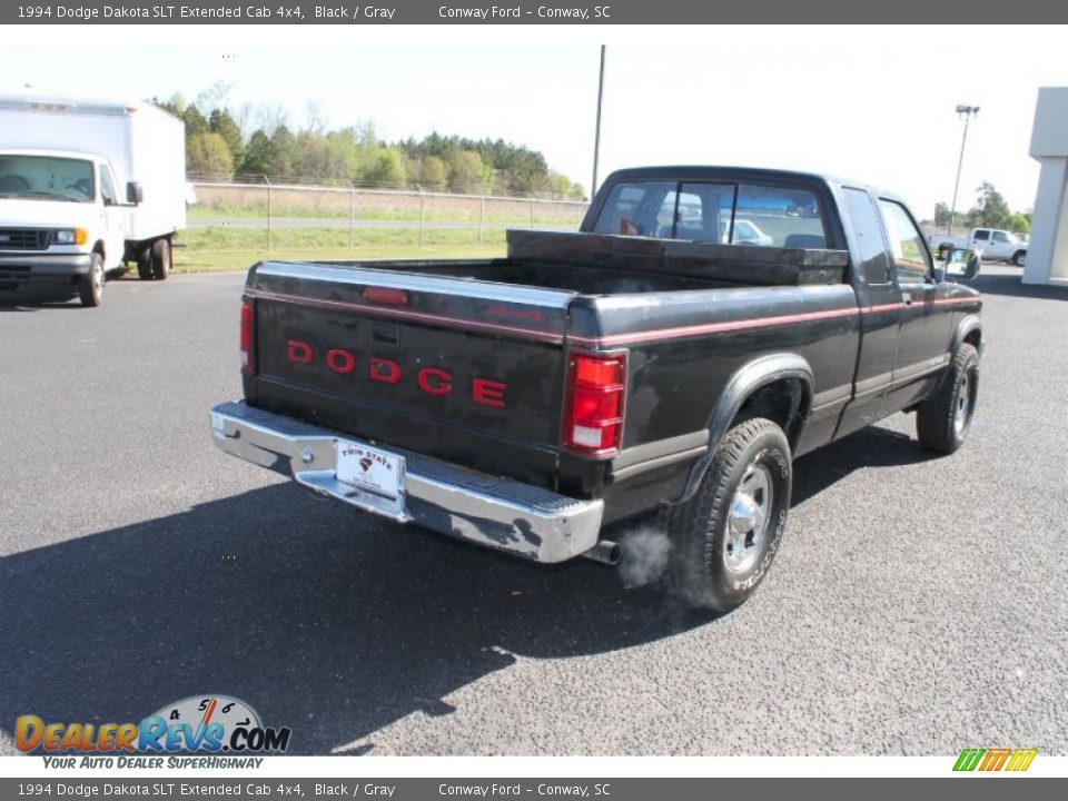 1994 Dodge Dakota SLT Extended Cab 4x4 Black / Gray Photo #5