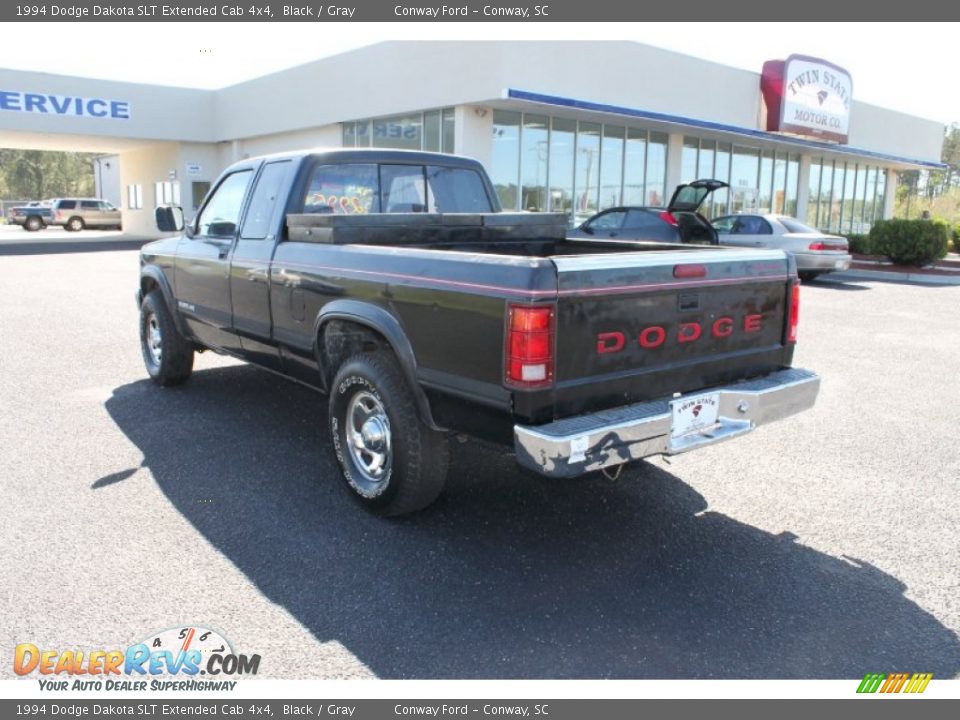 1994 Dodge Dakota SLT Extended Cab 4x4 Black / Gray Photo #7