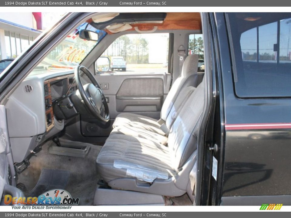 1994 Dodge Dakota SLT Extended Cab 4x4 Black / Gray Photo #14