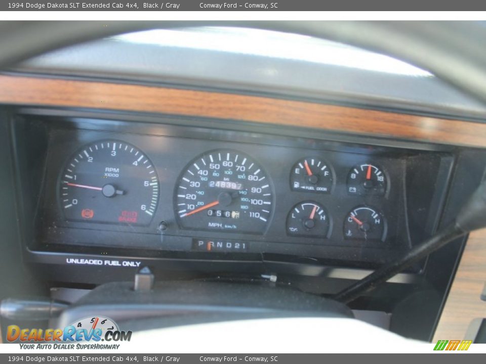 1994 Dodge Dakota SLT Extended Cab 4x4 Black / Gray Photo #17