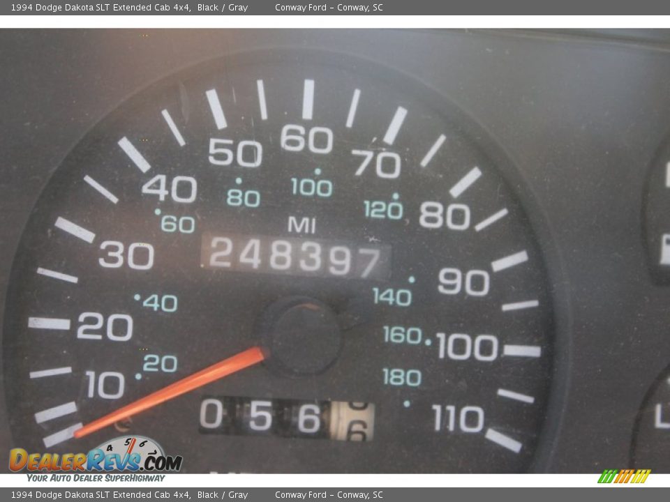 1994 Dodge Dakota SLT Extended Cab 4x4 Black / Gray Photo #18