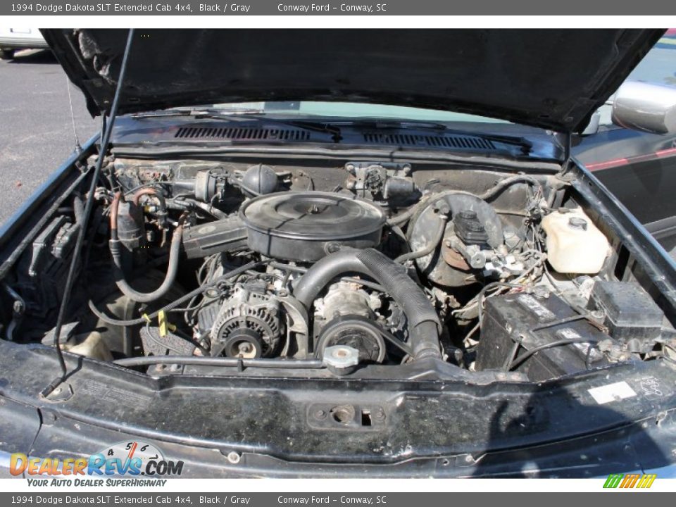 1994 Dodge Dakota SLT Extended Cab 4x4 Black / Gray Photo #21