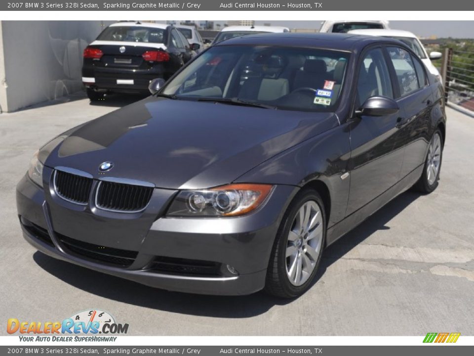 2007 BMW 3 Series 328i Sedan Sparkling Graphite Metallic / Grey Photo #3