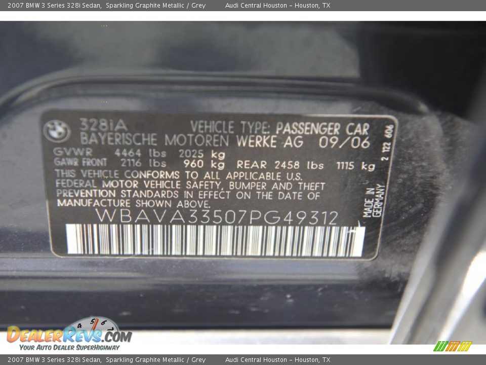 2007 BMW 3 Series 328i Sedan Sparkling Graphite Metallic / Grey Photo #7