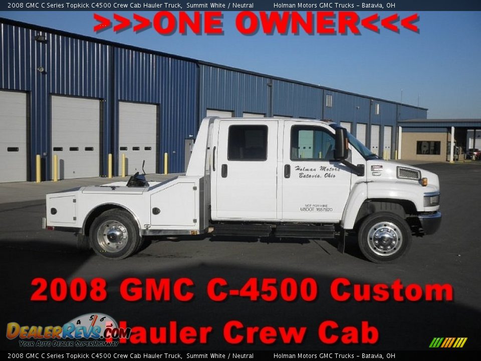 2008 GMC C Series Topkick C4500 Crew Cab Hauler Truck Summit White / Neutral Photo #1