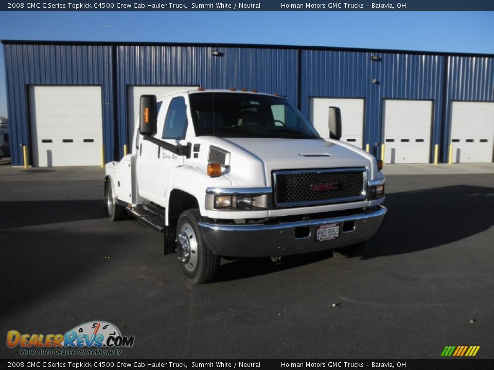 2008 GMC C Series Topkick C4500 Crew Cab Hauler Truck Summit White / Neutral Photo #2