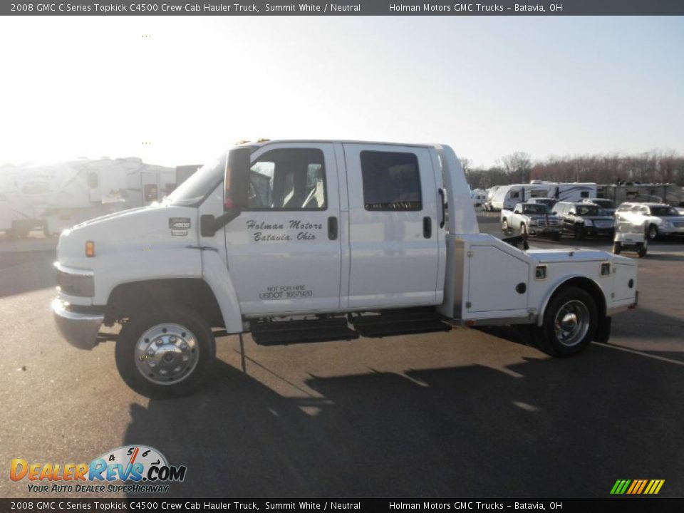 Summit White 2008 GMC C Series Topkick C4500 Crew Cab Hauler Truck Photo #4