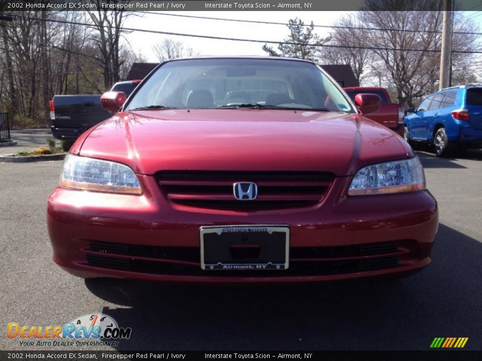 2002 Honda Accord EX Sedan Firepepper Red Pearl / Ivory Photo #2