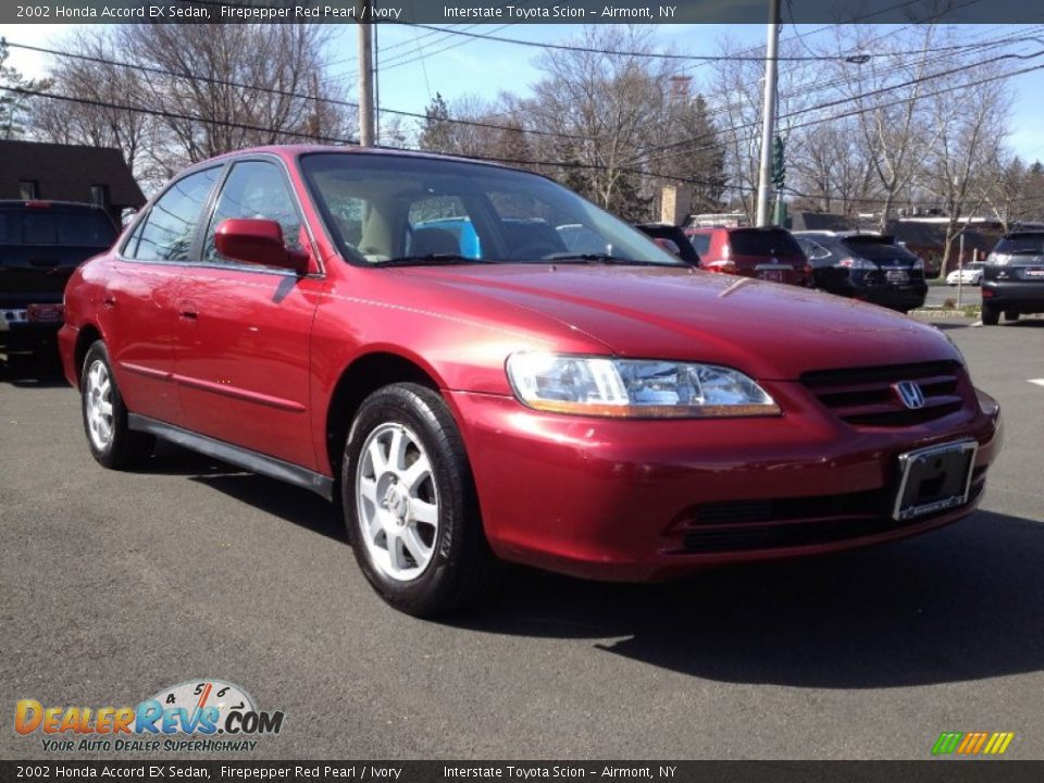 2002 Honda Accord EX Sedan Firepepper Red Pearl / Ivory Photo #3