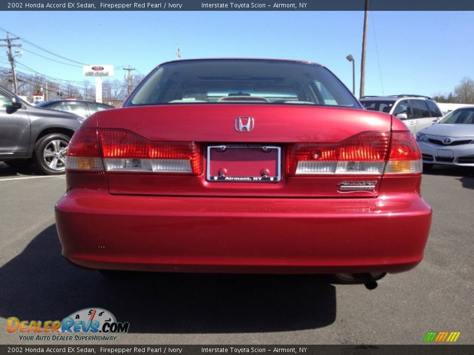 2002 Honda Accord EX Sedan Firepepper Red Pearl / Ivory Photo #6