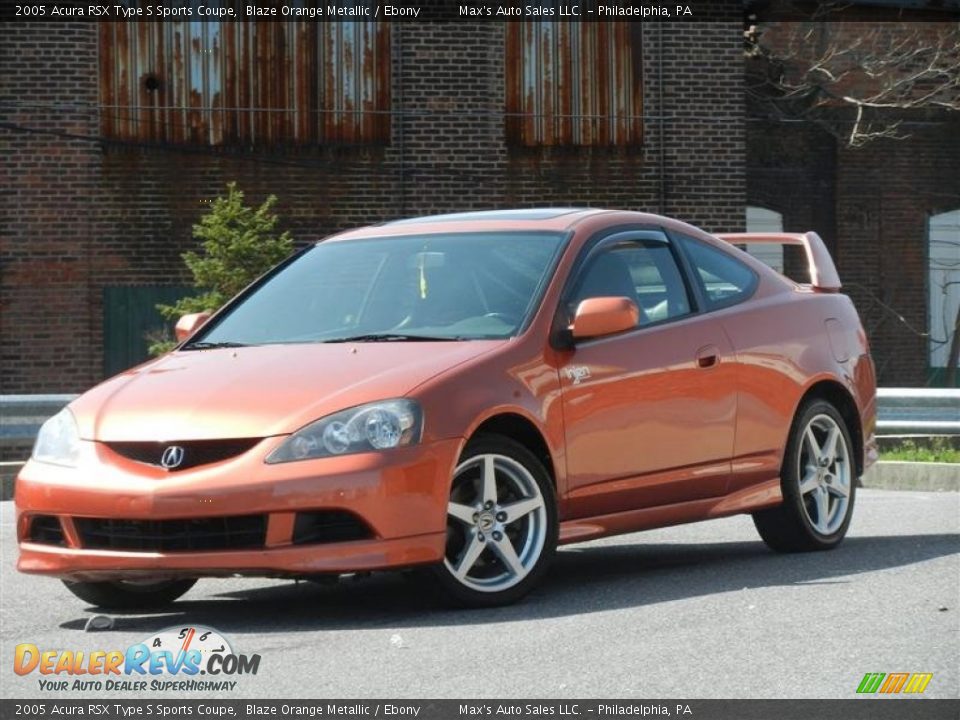 2005 Acura RSX Type S Sports Coupe Blaze Orange Metallic / Ebony Photo #1