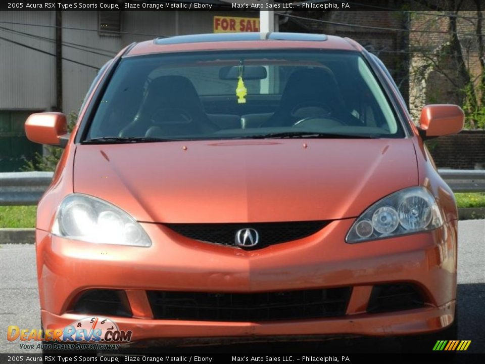 2005 Acura RSX Type S Sports Coupe Blaze Orange Metallic / Ebony Photo #29